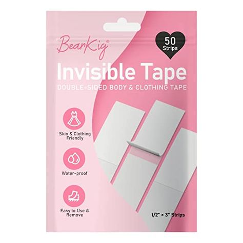 Amazon.com: 50-Strips Double-Sided Tape for Fashion, Tape for Clothes, BearKig Fabric Tape for Women Clothing and Body, All Day Strength Tape Adhesive, Invisible and Clear Tape for Sensitive Skins : Office Products Tape Fashion, Wrap Bathing Suit, Clothing Tape, Clothes Fabric, Fashion Tape, Clear Tape, Face Facial, Kinds Of Colors, Fabric Tape