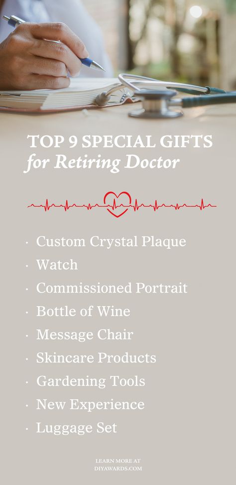 Top 9 Special Gifts you can Get For a Retiring Doctor Retirement Gifts For Doctor, Unique Retirement Gifts, Gifts For Doctor, Doctor Retirement, Award Plaque, Commission Portrait, Getting A Massage, Engraved Crystal, Experience Gifts