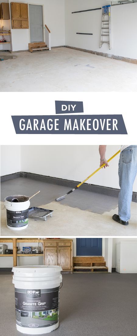 This year, why not take on a big project for your annual spring cleaning. This DIY garage makeover is a great way to bring organization and order into your home while painting the cement floor  to create a durable, long-lasting finish. Diy Garage Makeover, Garage Boden, Garage Remodel, Diy Garage Storage, Garage Makeover, Garage Storage Organization, Garage Shop, Garage Gym, Garage Floor