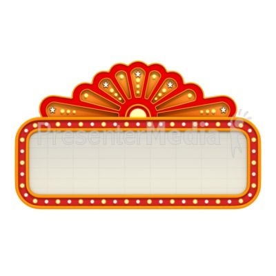 Classic Movie Theater Marquee - Sports and Recreation - Great Clipart for Presentations - www.PresenterMedia.com Classic Movie Theaters, Theater Marquee, Broadway Theme, Vintage Movie Theater, Movie Marquee, Fashion Show Themes, Theatre Sign, Hollywood Theme, Movie Night Party