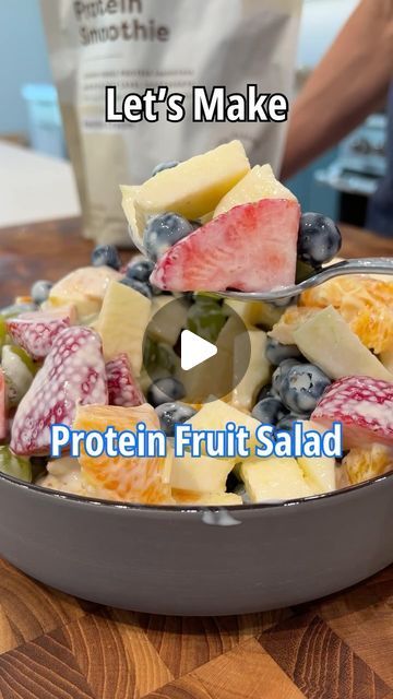 Shop FlavCity on Instagram: "🍓Protein Fruit Salad🍇 comment RECIPE and we’ll send you a link so you can make it! Not only is it delicious, but it’s refreshing for these hot summer days!   https://www.shopflavcity.com/recipe/protein-fruit-salad" Protein Fruit, Protein Yogurt, Grape Bunch, Vanilla Cream, Protein Smoothie, Healthy Breakfast Recipes, Fruit Salad, Healthy Choices, Hot Summer