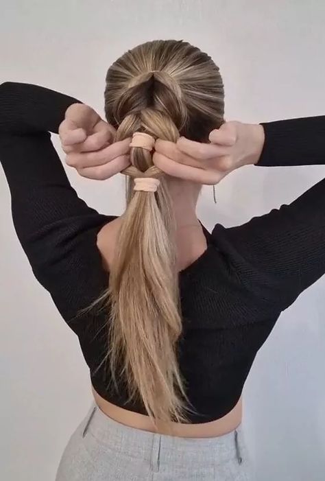 Loop Through Ponytail, Easy Long Hair Braids Simple, Easy Low Side Pony Hairstyles, Cute Things To Do With Your Ponytail, Plaited Ponytail Hairstyles, Easy Fun Ponytails, How To Dutch Braid Into Ponytail, Easy Hairstyles For Long Hair With Braid, Thick Ponytail Braid