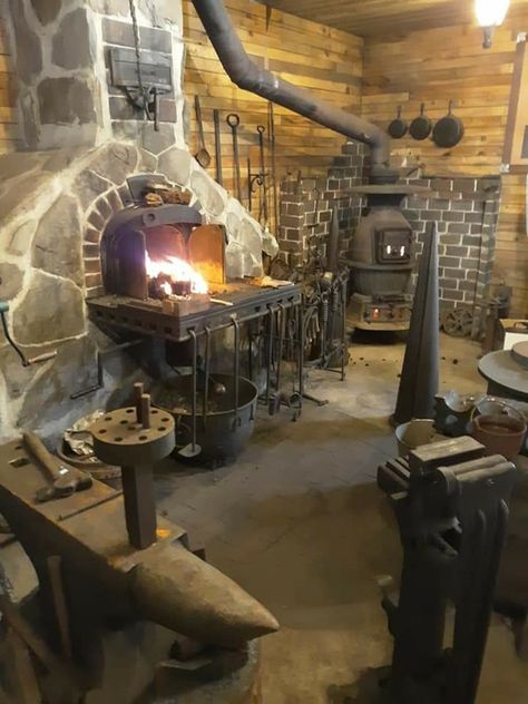 Blacksmith Aesthetic, Fantasy Forge, Home Forge, Blacksmith Workshop, Coal Forge, Goth Cottage, Forging Tools, Black Smith, Blacksmith Forge