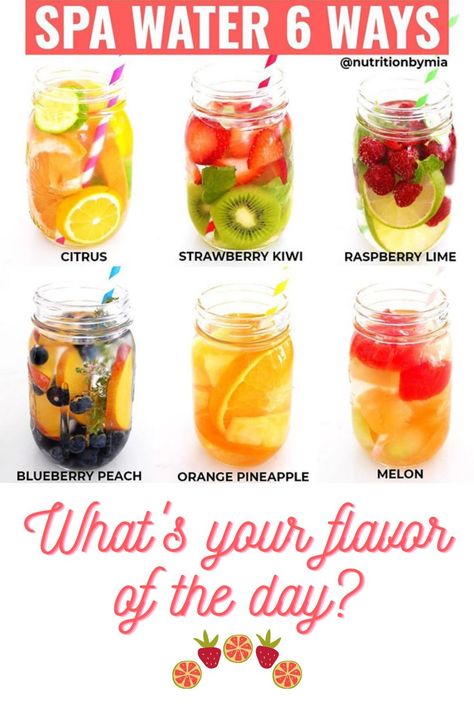 Healthy Water Recipes, Fruit Water Recipes, Fruit Infused Water Recipes, Flavored Water Recipes, Healthy Water Drinks, Water Per Day, Drink Recipes Nonalcoholic, Refreshing Drinks Recipes, Infused Water Recipes