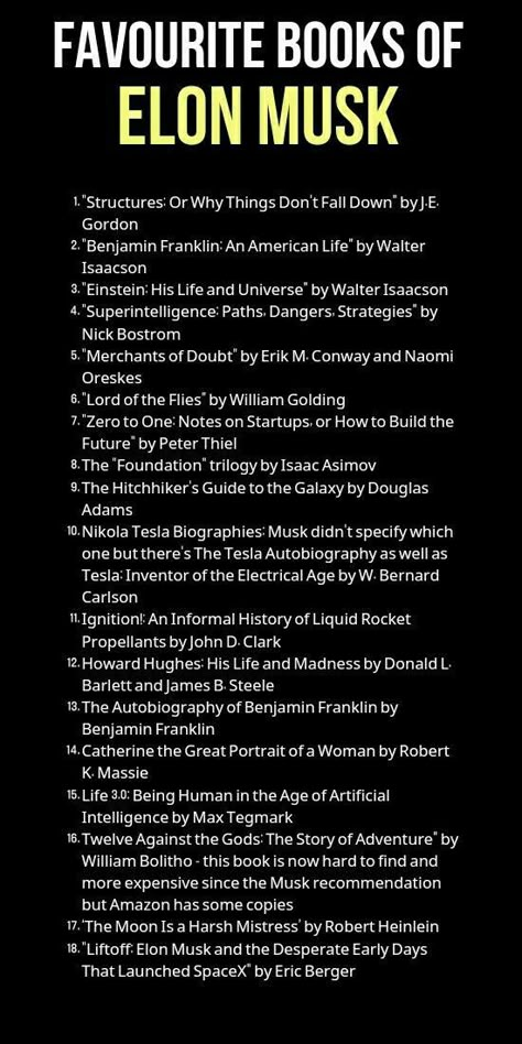 Informative Books To Read, Elon Musk Book Recommendations, 10 Books To Understand Everything, Books To Motivate You To Study, Entrepreneur Books To Read, Best Books For Entrepreneurs, Inspirational Books To Read In Your 20s, Best Books To Read For Self Improvement, Best Books To Read In Your 20s