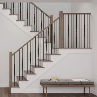 Stair Paneling, Stair Brackets, Interior Stair Railing, Stair Spindles, Stair Banister, Stair Balusters, Iron Stair Railing, Wrought Iron Stairs, Stair Railing Design