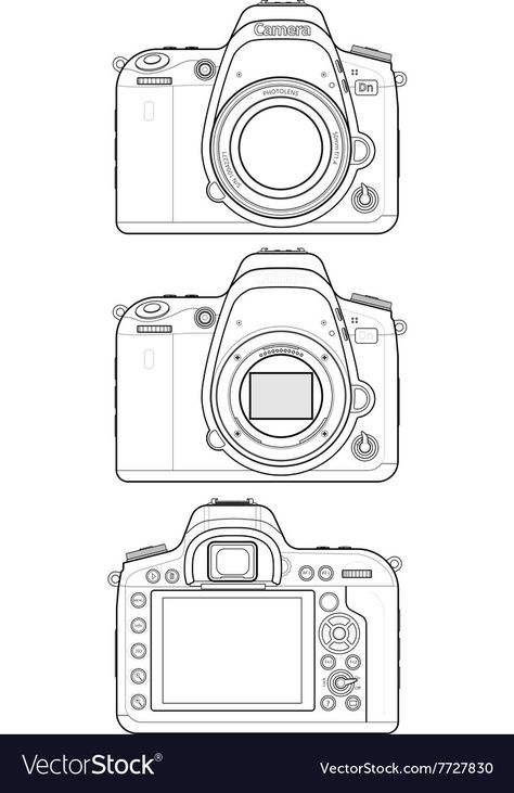 How To Draw Camera, Digital Camera Drawing, Camera Drawing Sketches, Draw Camera, Camera Drawing Simple, Camera Line Art, Camera Drawing Art, Camera Reference, Drawn Camera