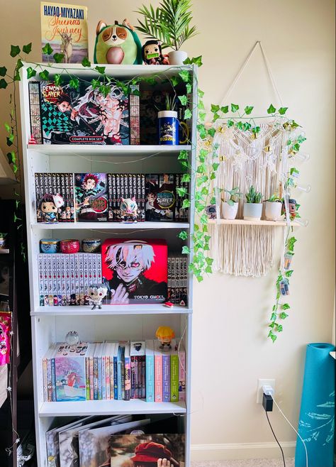 Manga Bookshelf, Manga Shelf, Anime Room, Redecorate Bedroom, Book Shelves, Manga Collection, House Room, Room Ideas Bedroom, Apartment Ideas