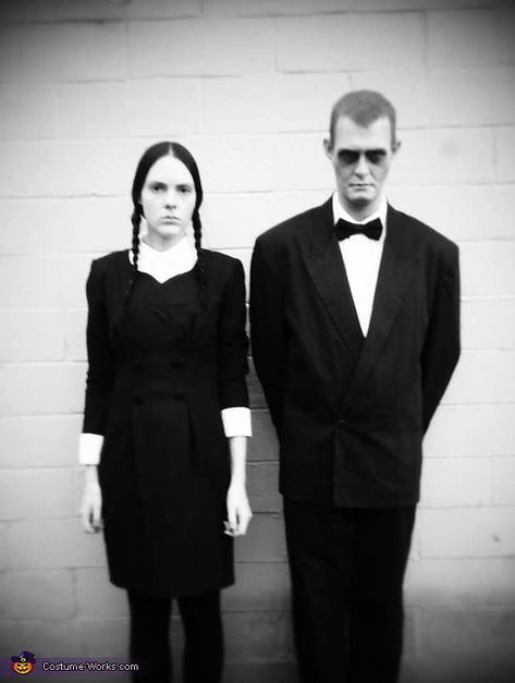 Amarie: Since I was 9 years old, everyone called me Wednesday from the Addams family. This Halloween, I was in a thrift store when i came across this black dress. I... Lurch Halloween Costume, Lurch Costume, Family Costumes Diy, Wednesday Costume, Addams Family Costumes, Costumes For Couples, Costume Works, The Addams Family, Last Minute Halloween Costumes