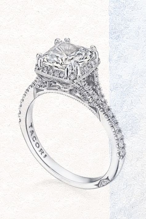 Tacori princess-cut engagement rings. Tacori Rings, Princess Cut Engagement Ring, Tacori Engagement Rings, Ring Cuts, Princess Cut Engagement, Engagement Ring Inspiration, Princess Cut Engagement Rings, Princess Cut Rings, Engagement Ring Diamond Cut