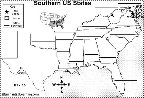 southern states print | Southern US States Printout: Label Me! Southeast Region Map, Us Map Printable, 8th Grade History, History Homeschool, Map Quiz, Us State Map, Southeast Region, States And Capitals, 6th Grade Social Studies