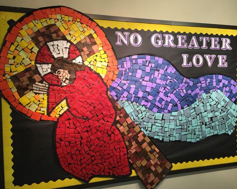 All Saints Day Bulletin Board, Ccd Bulletin Board Ideas, Saint Bulletin Board Ideas, Catholic School Bulletin Board Ideas, Catholic Bulletin Board Ideas, Advent Bulletin Boards Catholic, Cross Bulletin Board, Lent Bulletin Boards, Lent Bulletin Board Ideas Catholic