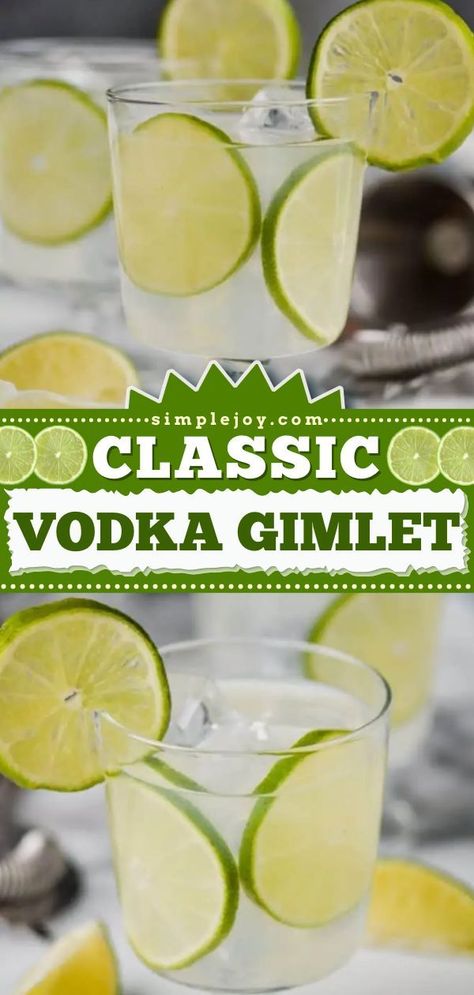 Lime Vodka Drinks, Game Day Drinks, Vodka Gimlet Recipe, Vodka Drinks Easy, Vodka Gimlet, Gimlet Recipe, Gimlet Cocktail, Vodka Sour, Homemade Margaritas