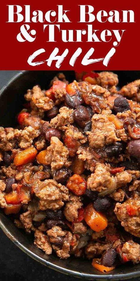 Turkey Black Bean Chili, Turkey Chili Recipe Easy, Healthy Chili Recipe Turkey, Ground Turkey Recipes Easy, Ground Turkey Chili, Ground Turkey Recipes Healthy, Healthy Ground Turkey, Chili Recipe Turkey, Black Bean Chili