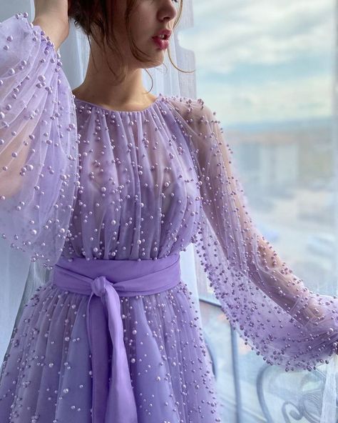 Classy Homecoming Dress, Prom Dress Purple, Teuta Matoshi, Purple Evening Dress, Purple Prom Dress, Beaded Tulle, Beaded Prom Dress, فستان سهرة, Beaded Gown