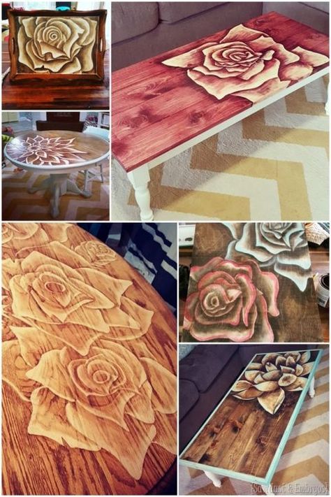 Shading with Wood Stain...                                                                                                                                                                                 More Stained Table, Woodworking For Kids, Diy Holz, Teds Woodworking, Wood Stain, Wood Working For Beginners, Paint Furniture, Woodworking Projects Diy, Redo Furniture