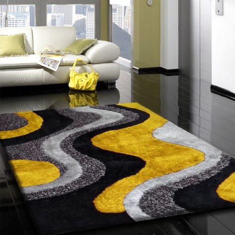 Funky Yellow Area Rugs : Funk This House Yellow Bathroom Rugs, Modern Bathroom Rug, Bathroom Area Rugs, Grey And Yellow Living Room, Yellow Grey Bathroom, Chevron Shower Curtain, Yellow Decor Living Room, Yellow Grey Rug, Yellow Carpet