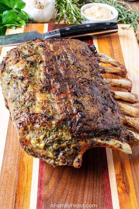 Rack of Lamb - A Family Feast Cooking Rack Of Lamb, Lamb Recipes Oven, Lamb Rack Recipe, Mutton Dishes, Roasted Rack Of Lamb, Roast Rack Of Lamb, Lamb Dinner, Goat Recipes, Lamb Ribs