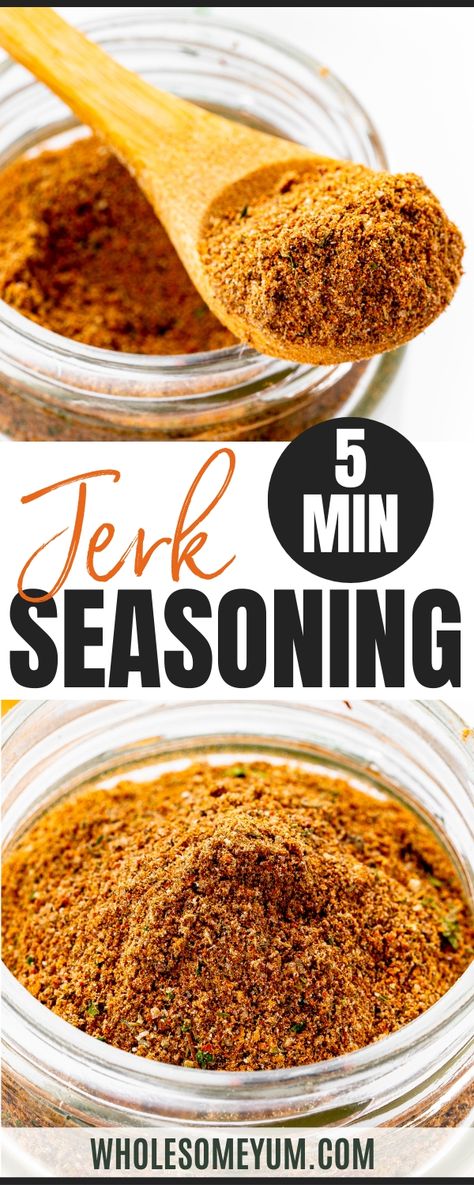 Jerk Seasoning Recipe, Jamaican Seasoning, Jamaican Jerk Seasoning, Summer Bbq Recipes, Dry Rub Recipes, Spice Blends Recipes, Spice Mix Recipes, Whole30 Keto, Homemade Spice Blends