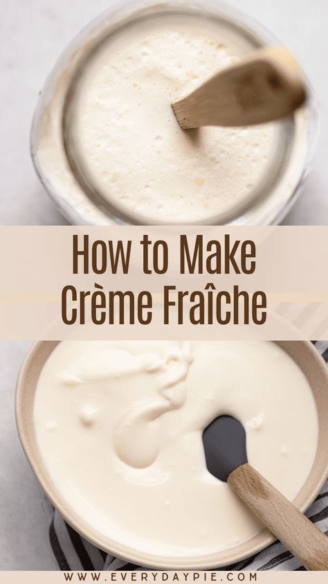 It couldn't be simpler to make Crème Fraîche at home, using two simple ingredients. Find out everything you need to know about homemade creme fraiche in this recipe! Fraiche Table Recipes, Cream Fresh Recipes Creme Fraiche, Creme Fresh Recipe, Crème Fraiche Recipes, Creme Fraiche Recipe, Creme Fraiche Recipes, Fermented Dairy, Cultured Buttermilk, Sweet Sauces