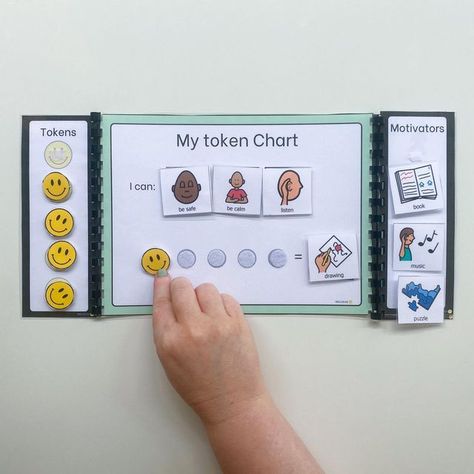 INCLUD.ED on Instagram: "Token charts! A fantastic tool for motivating students throughout the day! We have two types of token charts in our behaviour bundle: one which shows the student how they can earn tokens and the other is a simplified version with just the tokens and motivators. How to use: allow the student to select a highly motivating item or activity and place the visual on the chart. As the student shows the desired behaviour they receive tokens. Once they have 5 tokens they recei Motivating Students, Token Economy, Sped Classroom, Token Board, Behaviour Management, Behaviour Chart, New Classroom, Student Motivation, Teacher Tools