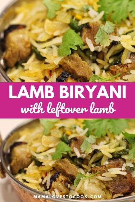 Leftovers don't have to be boring and this delicious leftover lamb biryani recipe proves that. This leftover lamb curry is a great way to spice up some leftover roast lamb and make a cheap family meal. #leftovers #curryrecipe #lambdishes Lamb Biryani Recipe, Leftover Lamb Recipes, Lamb Roast Dinner, Leftover Roast Lamb, Lamb Biryani, Lamb Casserole, Leftover Lamb, Hearty Food, Lamb Dinner