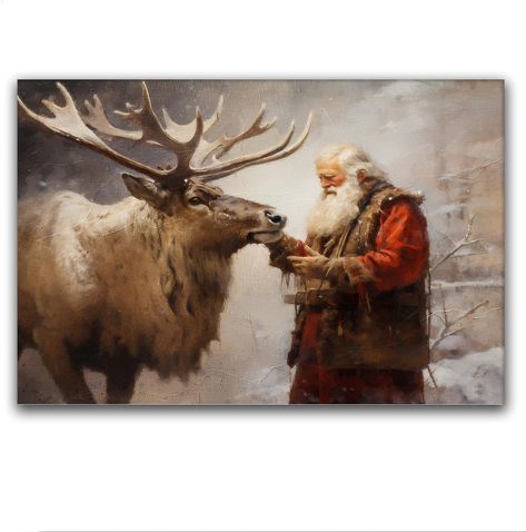 PRICES MAY VARY. Festive Christmas Atmosphere: Embrace the spirit of Christmas with our captivating "Christmas Wall Art" collection. Crafted in various sizes, including8x12 12x18 16x24 24x36 28x40 inches, approx 30x40 40x60 60x90 70x100cm, these artworks infuse your space with a winter atmosphere that's perfect for Christmas gatherings. [Frameless] If you select frameless. Please note that we will roll the canvas HD picture print poster package and send it to you via Amazon. [Wood Frame]: If you Christmas Wall Art Canvas, Santa's Reindeer, Cottagecore Decor, Christmas Wall Art, Christmas Wall, Wall Art Canvas, Christmas Art, Vintage Stil, Canvas Poster