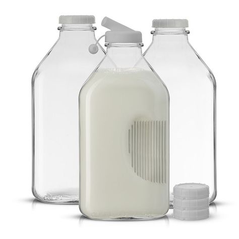 Old Milk Bottles With A Modern Twist! You'll love the look of these JoyJolt milk bottles with lid and pourer. FEATURES Press-on caps Extra Thick Glass for Durability BPS, BPA, lead, Phthalate and PVC FreeWHAT'S INCLUDED 3 Reusable Glass Milk BottlesCONSTRUCTION & CARE Glass Dishwasher safeDETAILS 4.7" x 3.5" x 10.40" Liquid capacity: 64 Ounces Model no. JG10294 1-year warranty For warranty information please click here Size: One Size. Color: Multi. Gender: unisex. Age Group: adult. Old Milk Bottles, Milk Jar, Glass Milk Bottles, Milk Bottles, Organization Decor, Milk Bottle, Ann Arbor, Milk Jug, Milk Glass