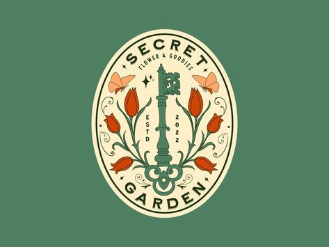 Secret Garden Logo by Prasetyo Bagus for Skilline Design Co. on Dribbble Garden Logo Design, Garden Branding, Bohemian Logo Design, Logo Layout, Badge Logo Design, Garden Logo, Minimal Logos, Oval Logo, Identity Design Inspiration