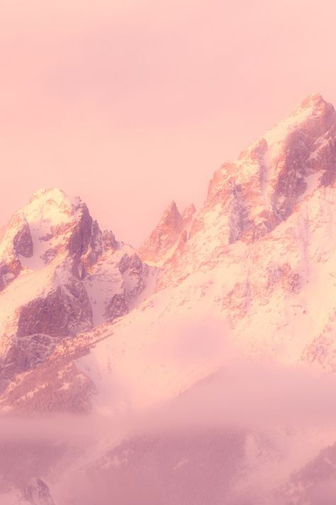 Epic Photography, Pink Mountains, The Mountains Are Calling, Winter Magic, Color Spectrum, Aesthetic Wall, Calming Colors, Pink Sky, Abstract Wallpaper