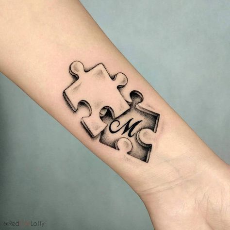 101 Amazing Puzzle Tattoo Ideas That Will Blow Your Mind! | Outsons | Men's Fashion Tips And Style Guide For 2020 Jigsaw Tattoo, Puzzle Tattoo, Natur Tattoo Arm, Puzzle Piece Tattoo, Puzzle Tattoos, Herz Tattoo, Tato Lengan, Pieces Tattoo, Tattoo For Son