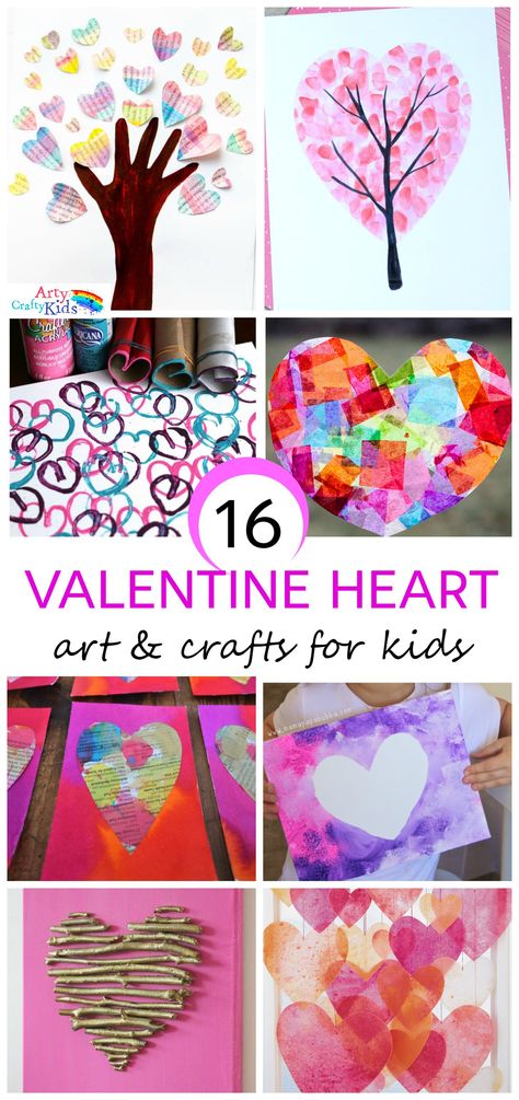 Arty Crafty Kids | Valentines | 16 Kids Valentine Heart Craft Ideas | A gorgeous collection of creative Heart Art and Craft ideas to celebrate Valentine's with the kids. Heart Craft Ideas, Valentine Craft Ideas, Art And Crafts For Kids, Valentine Hearts Art, Heart Craft, Easy Valentine Crafts, Valentine Craft, Valentine's Day Crafts For Kids, Diy Marble