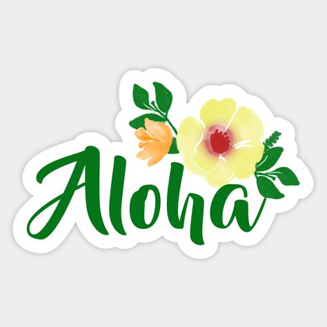 Aloha Design -- Choose from our vast selection of stickers to match with your favorite design to make the perfect customized sticker/decal. Perfect to put on water bottles, laptops, hard hats, and car windows. Everything from favorite TV show stickers to funny stickers. For men, women, boys, and girls. Your Smile Is Your Logo, Aloha Sticker, Hawaiian Cake, Great Thoughts, Pearls Of Wisdom, Aloha Friday, Today's Quote, Let Them Go, Minnie Mouse Cake