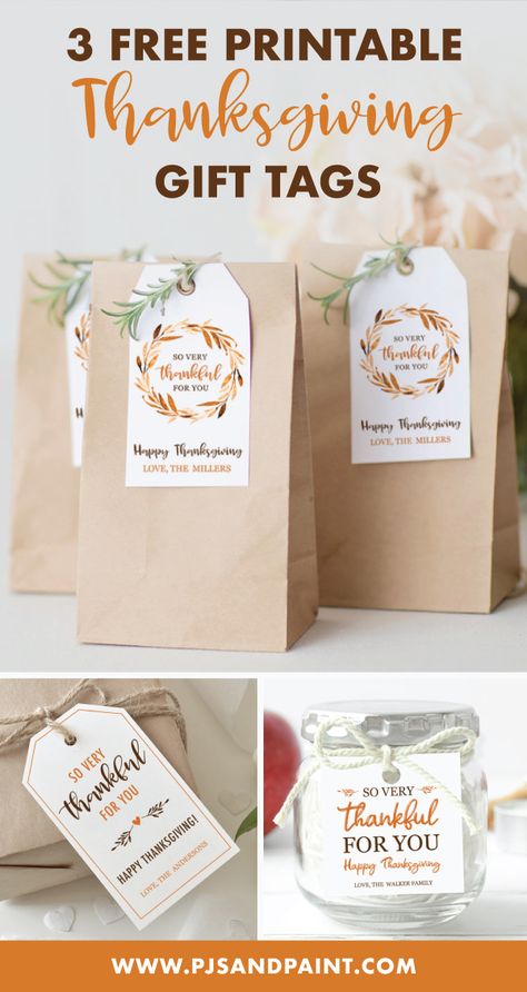 Free Printable Thanksgiving Gift Tags – 3 Designs Thanksgiving Gift Wrapping Ideas, Wine Gift Tags Printable, Neighbor Thanksgiving Gift Ideas, Thankful Tags Printable Free, Thanksgiving Treats For Neighbors, Thanksgiving Treats For Teachers, Thanksgiving Tags Printable Free, Thanksgiving Treats For Coworkers, Friendsgiving Gift Ideas