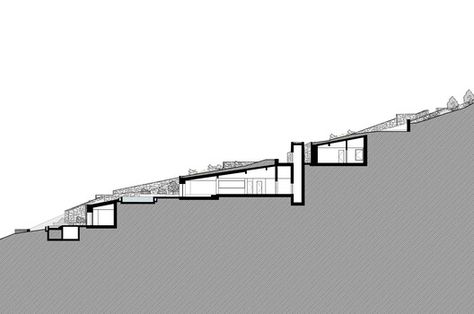 Subterranean Private Villa in Antiparos / Tsolakis Architects | ArchDaily Underground Building, Slope House, Sheltered Housing, Earth Sheltered, Underground Homes, Architecture Concept Diagram, Architecture Collage, Earthship, Home Building Design