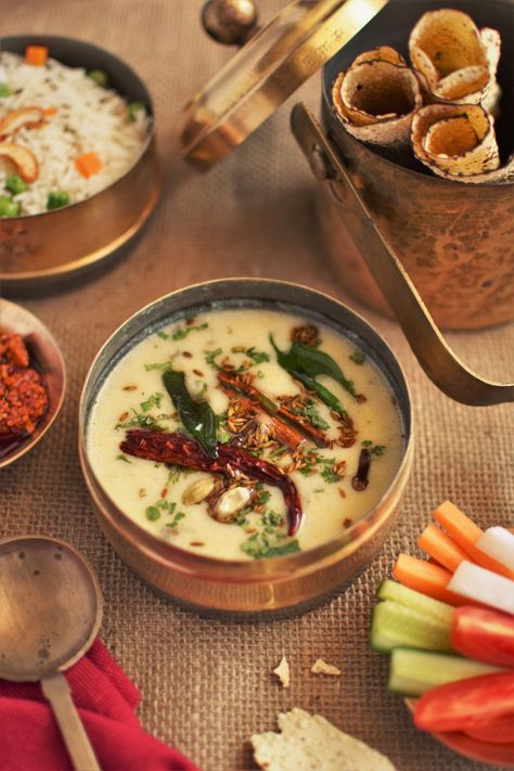 GUJRATI KADHI  A bowl of piping hot Kadhi, Pulav, Papad & Pickle can turn around even the rainiest day 🙂 Find refuge from the cold weather with this super easy comfort-food recipe.. Recipe on the blog: https://livesmileeat.com/gujarati-kadhi/ Gujrati Foods, Gujarati Kadhi, Gujarati Food, Food Stories, Easy Comfort Food, Gujarati Recipes, Food Recipe, A Bowl, Ramen