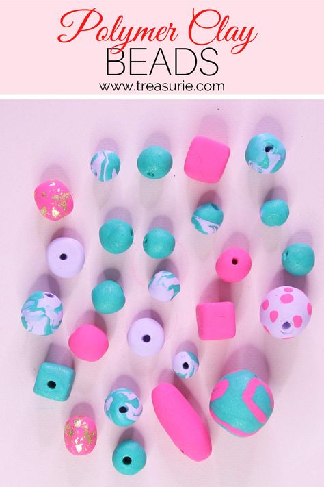 Diy Polymer Beads, Making Polymer Clay Beads, Making Clay Beads Diy, Diy Polymer Clay Charms, Fimo Beads Diy, How To Make Polymer Clay Beads, How To Make Clay Beads, Polymer Clay Beads Tutorial, Clay Diy Gifts