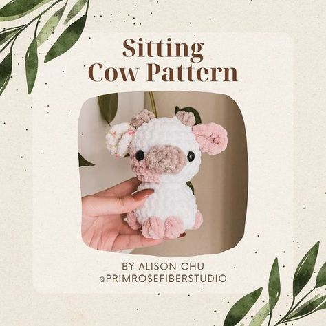 Free Crochet Patterns & Amigurumi | Free pattern 🥰 | Facebook Small Amigurumi, Cow Crochet Pattern, Crocheted Cow Pattern, Cow Crochet, Mini Cows, Baby Sitting, Amigurumi Cow, Amigurumi Plush, Crochet Bee