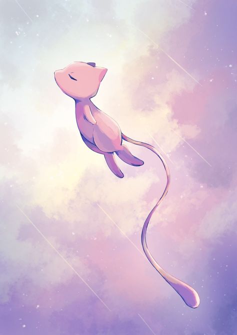 Mewtwo Iphone Wallpaper, Mew Art Pokemon, Love Ball Pokemon, Mew Pokemon Art, Pink Pokemon Wallpaper, Mewtwo Wallpapers, Mew Drawing, Mew Fanart, Mew Wallpaper