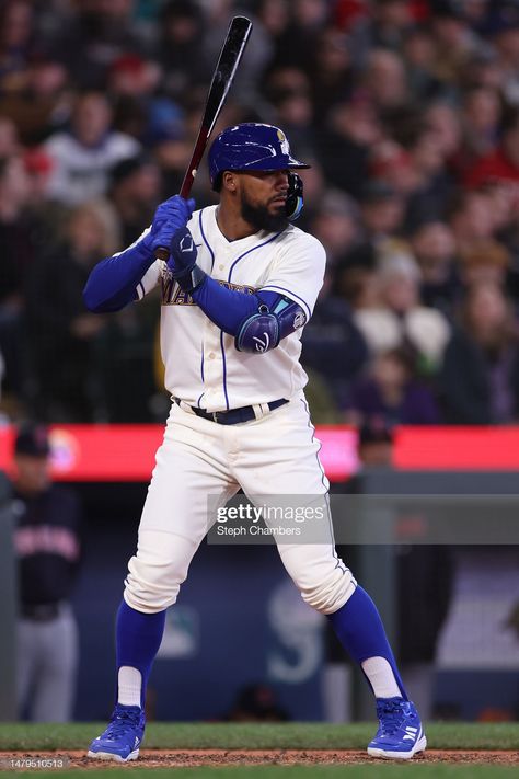 Teoscar Hernandez of the Seattle Mariners at bat against the... News Photo - Getty Images Teoscar Hernandez Dodgers, Teoscar Hernandez, Cleveland Guardians, T Mobile, Seattle Mariners, Seattle Washington, Mlb Baseball, Cleveland, Mlb