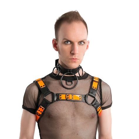 DSF Bulldog 2 Tone Unisex Torso Harness Top Grain Leather | Etsy Space Costumes, Goth Choker, Duo Tone, Rave Fashion, Body Harness, Top Grain Leather, Goth Fashion, Party Outfit, Bulldog