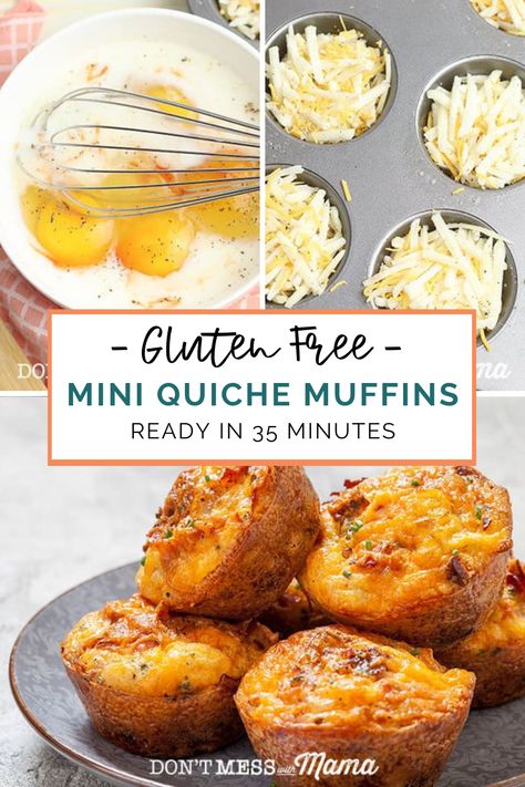 Gluten Free Quiche, Mini Quiche Recipes, Quiche Muffins, Gluten Free Brunch, Gf Breakfast, Gluten Free Kids, Gluten Free Recipes For Breakfast, Mini Quiche, Gluten Free Muffins