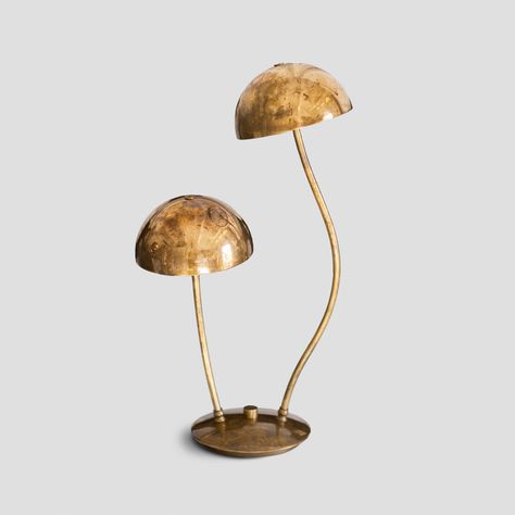 Brass Mushroom Table Lamp | Miles Willis McDermott Mushroom Table Lamp, Mushroom Table, Mushroom Lamp, Mood Light, Diffused Light, Dimmer Switch, French Design, Wabi Sabi, Solid Brass