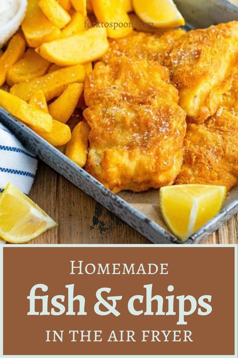 Fish And Chips In Air Frier, Homemade Fish And Chips Air Fryer, Air Fryer Fish And Chips Beer Batter, Air Fry Fish And Chips Recipe, Beer Batter Fish And Chips Air Fryer Recipe, Beer Batter Fish In Air Fryer, Keto Fish And Chips Air Fryer, Airfryer Fish Recipes, Air Fryer Halibut Fish And Chips