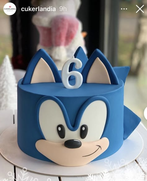 Birthday Cake Boy 4th Birthday, Sonic Smash Cake, Round Sonic Cake, Sonic Fondant Cake, Easy Sonic Birthday Cake, Sonic Hedgehog Birthday Cake, Sonic Theme Birthday Party Cake, 6th Birthday Cakes Boys, Cake Designs Boys Kids