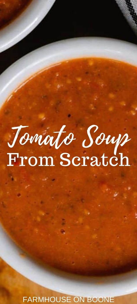 Tomato Soup With Bacon, Ww Tomato Soup, Spiced Tomato Soup, Freezable Tomato Recipes, Tomato Soup With Real Tomatoes, Crockpot Homemade Tomato Basil Soup, Basic Tomato Soup, Recipes For Homegrown Tomatoes, Homemade Roasted Tomato Soup With Fresh Tomatoes