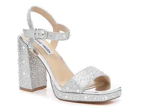 Women's Dress Shoes | DSW Steve Madden Travel Sandal, Silver Heels Prom, Mystique Sandals, Steve Madden Platform Sandals, Travel Sandals, Gold High Heels, Mirror Ball, Silver Heels, Dress Shoes Womens