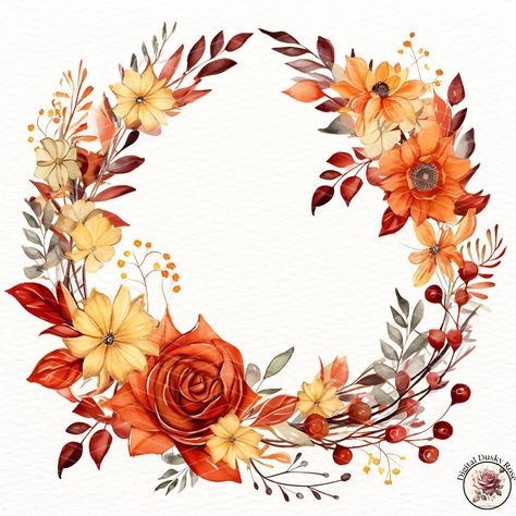 Watercolor Autumn Leaves Wreath Clipart Floral Geometric Wreath Drawings for Scrapbooking Harvest & Thanksgiving Decoration https://digitalduskyrose.etsy.com/listing/1769386413 Welcome the warmth of fall with our Watercolor Autumn Leaves Wreath Clipart! Perfect for scrapbooking, harvest decorations, and Thanksgiving projects, these floral geometric wreath drawings capture the essence of the season. Infuse your designs with brilliant autumn colors and intricate details. Ideal for invitations... November Themes, Geometric Wreath, Autumn Leaves Wreath, White Board Drawings, Fall Borders, Watercolor Flower Wreath, Watercolor Autumn Leaves, Leaves Wreath, Paint Tips