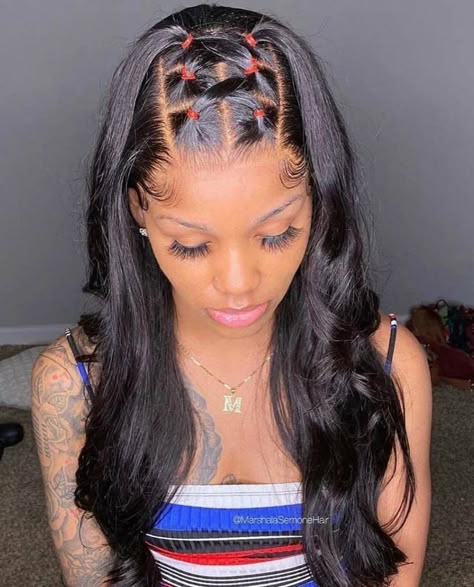 Flat Ironed Hair, Rubber Band Hairstyles, Flat Iron Hair, Iron Hair, Flat Iron Hair Styles, Natural Hair Styles Easy, Hair Ponytail Styles, Straight Lace Front Wigs, Hair Laid