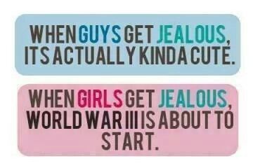 When guys get jealous, it's actually kinda cute... When girls get jealous, WWIII is about to start Jealous Boyfriend Quotes, Guys Vs Girls, Image Girly, Jealous Boyfriend, Jealousy Quotes, Haha So True, Boy Quotes, Girl Facts, Boyfriend Humor